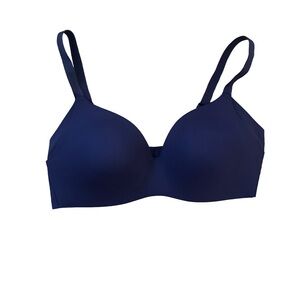 Knix Navy Blue Bra Wire Free Adjustable WingWoman Contour 38B
